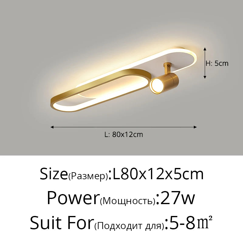 LED Ceiling Lights With Spotlights Minimalist Track Lights for Bedroom Lobby Dining Room Hall Corridor Long Strip Ceiling Lamps