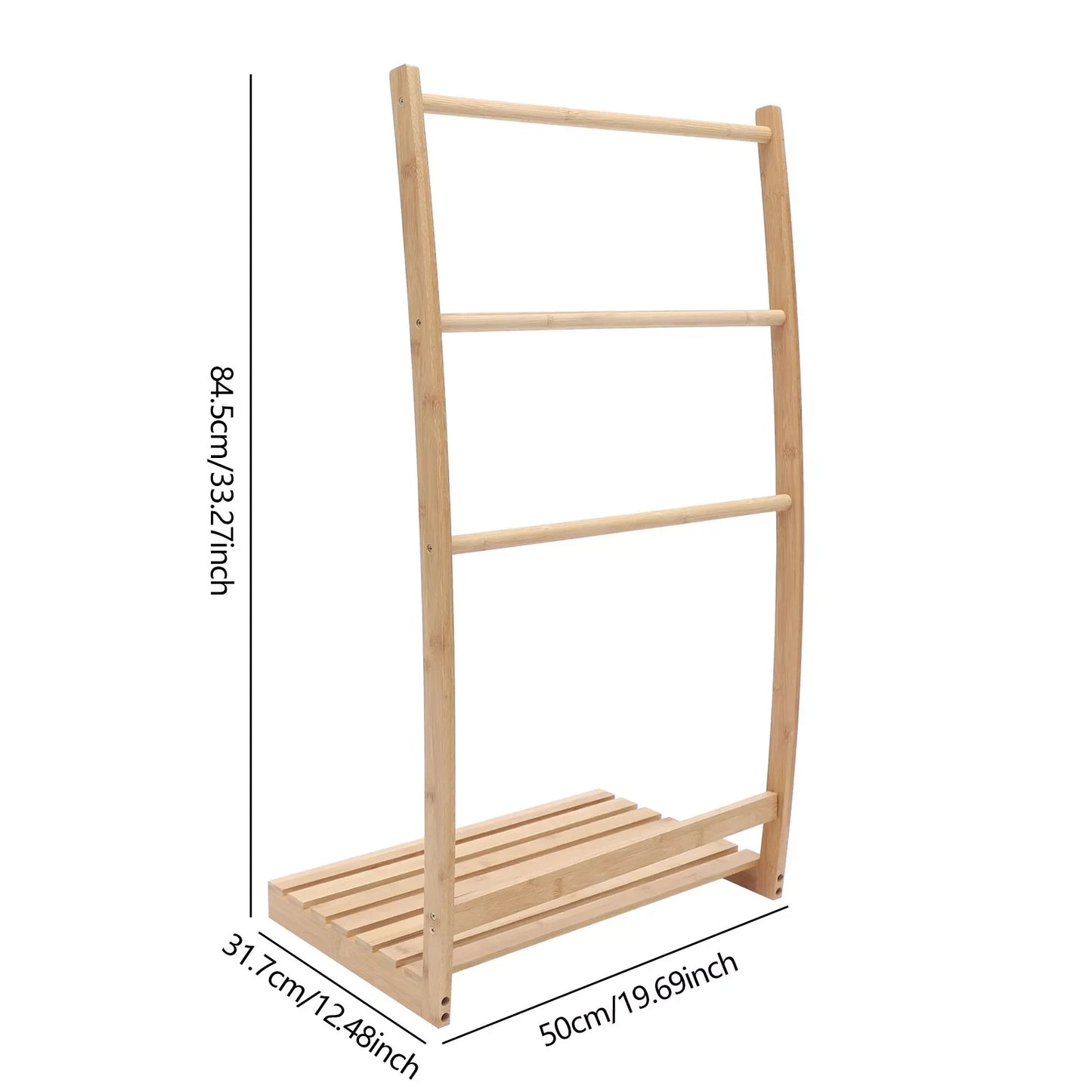 Bamboo Towel Bathroom Rack Freestanding Drying Shelf 3 Tier Storage Organizer US