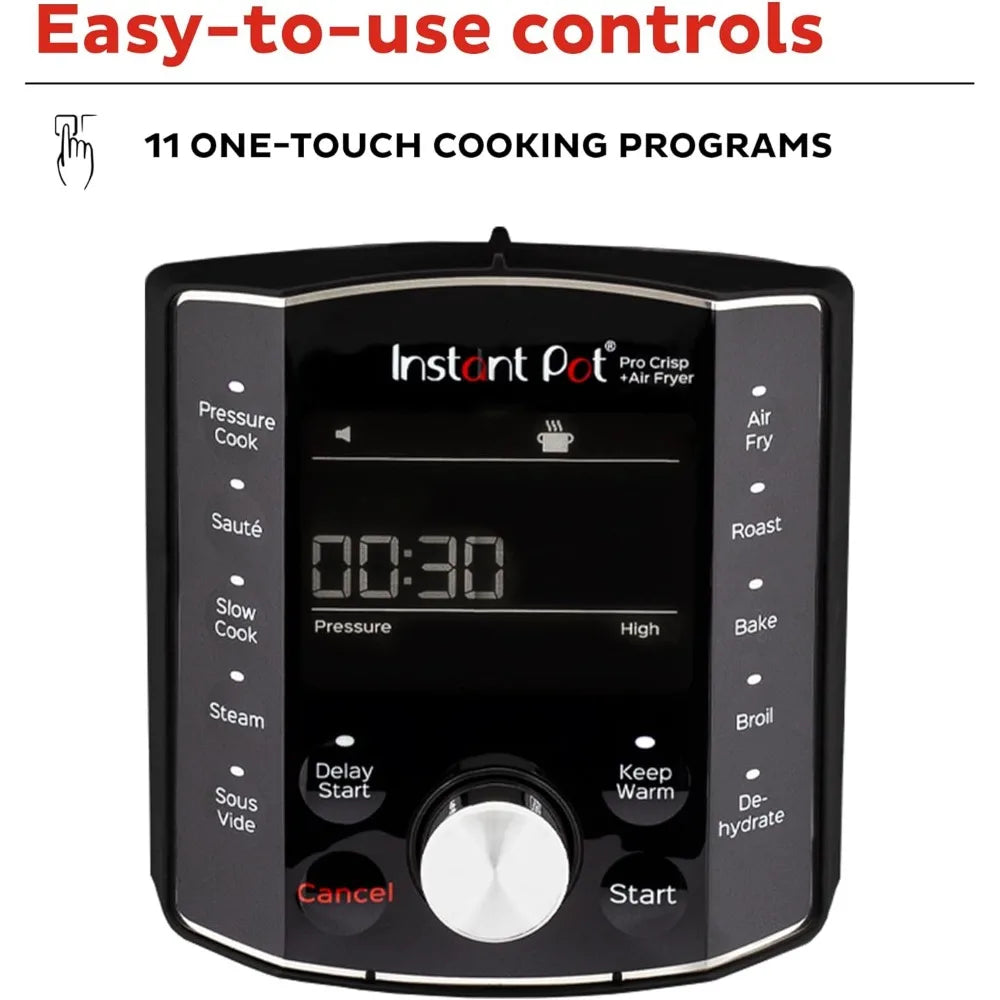 11-in-1 Air Fryer and Electric Pressure Cooker Combo with Multicooker Lids that Air Fries, Steams, Slow Cooks, Sautés