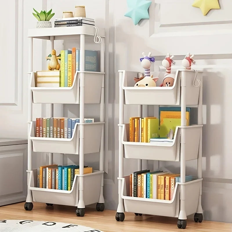 Trolley Bookshelf Kitchen Storage Rack Kitchen Corner Narrow Slit Storage Cabinet Bathroom Living Room Home Organizer Gifts
