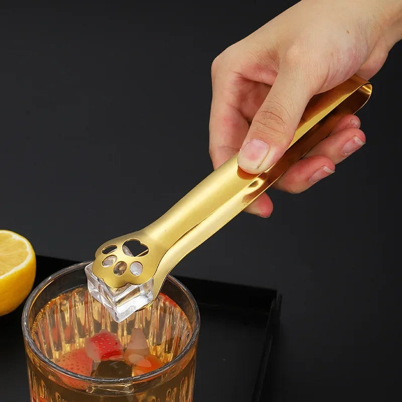 Kitchen Gadgets Barbecue Food Tong Non-Slip Cooking Clip Stainless Steel Ice Tongs Salad Cat Claw Shape Steak Clamp Bread Tongs