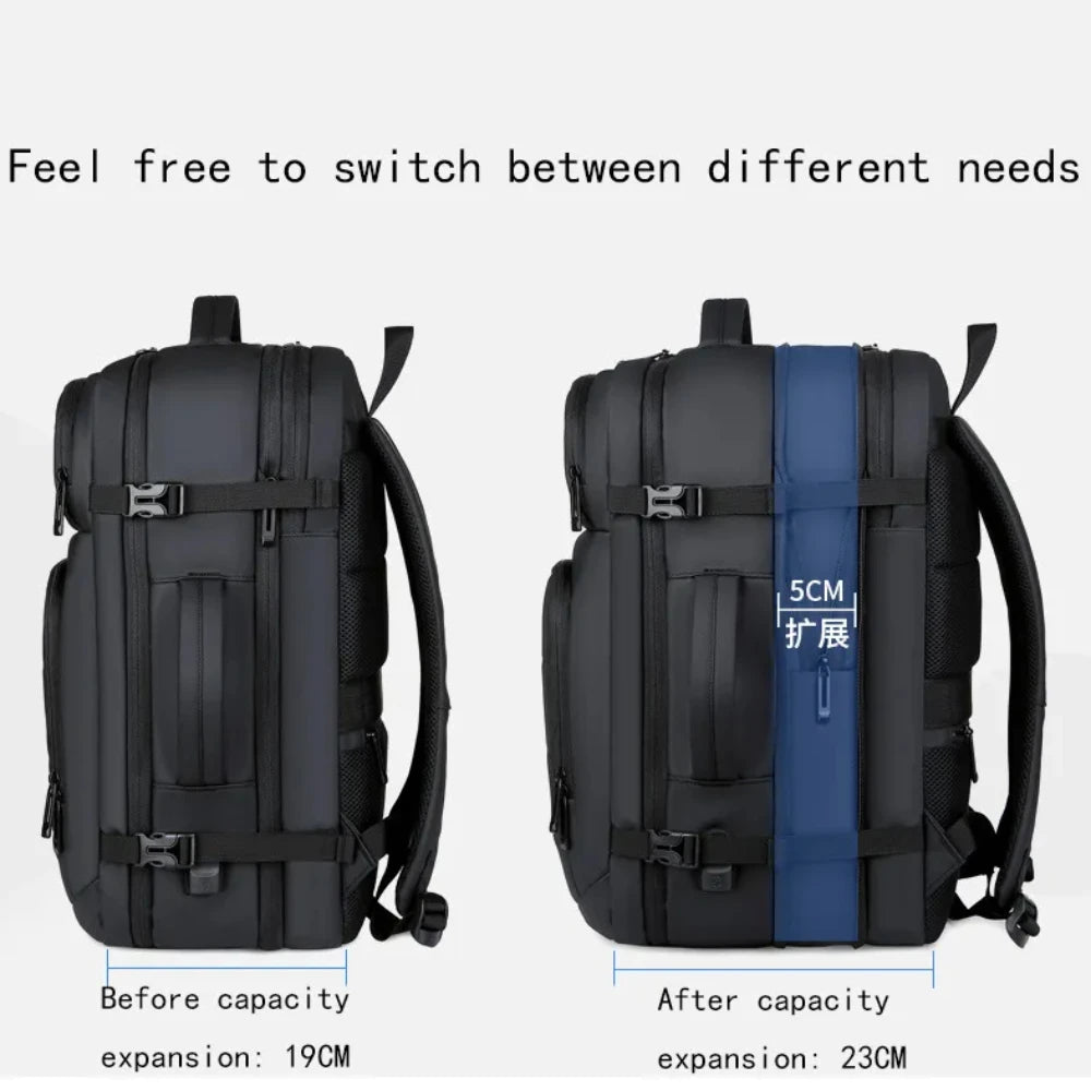 40L Expandable Large Capacity Backpack USB Port 17-Inch Laptop Backpack Men's Multi-Function Waterproof Business Travel Bag New