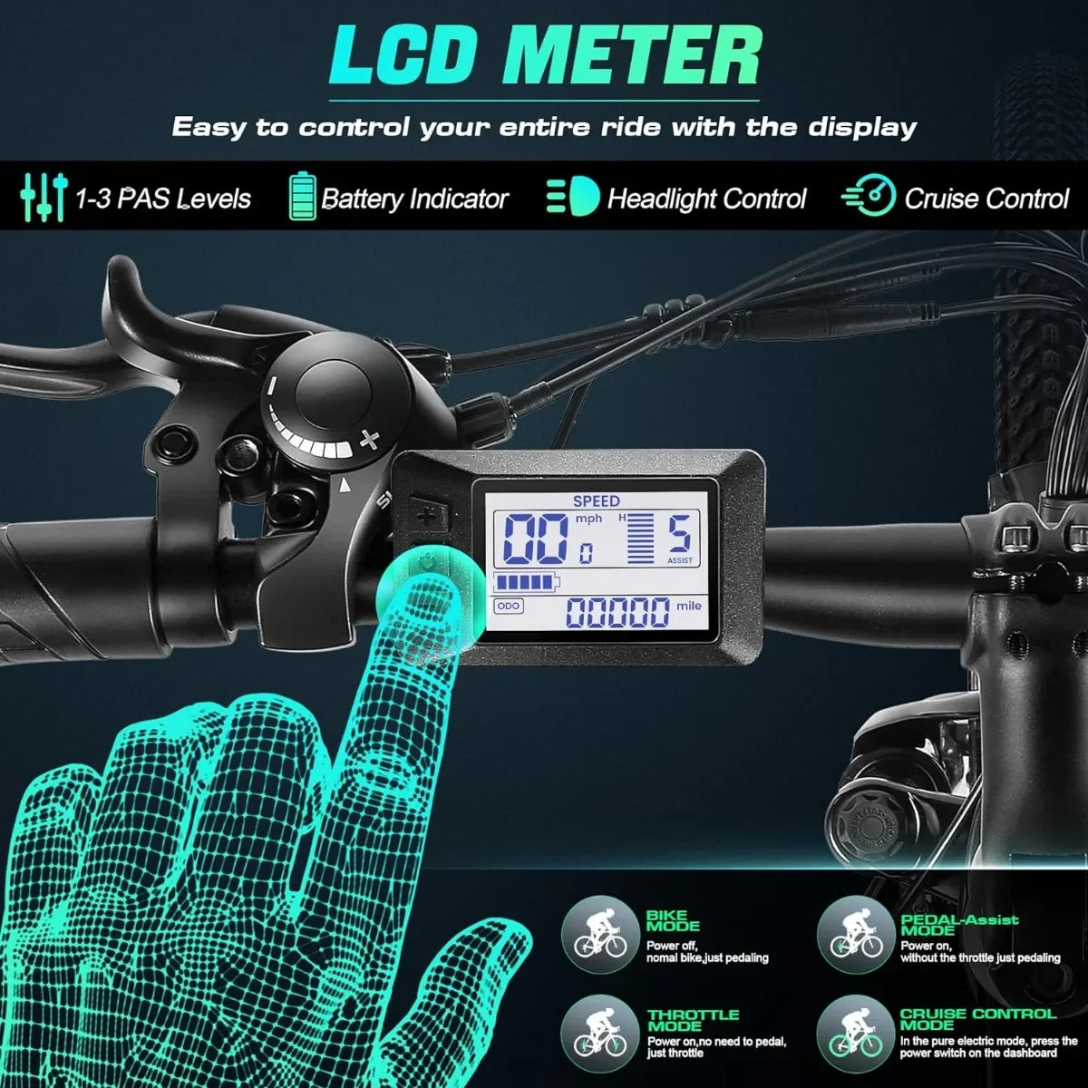 Electric Mountain Bike 21 Speed Gears, Electric Bicycle 50 Miles/Pedal Assist 500W Ebike for Adults Removable 48V Battery