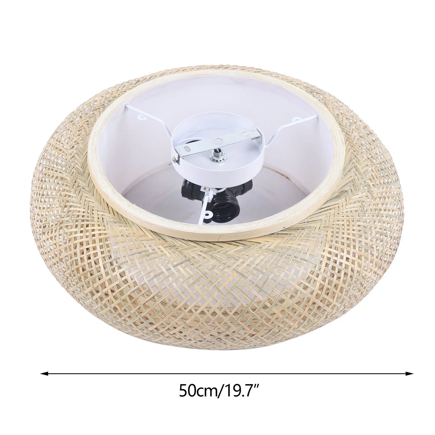 40/50cm Vintage Retro Ceiling Lamp Bamboo Lamp Rattan Ball Cafe Living Room Chandelier Ceiling Light