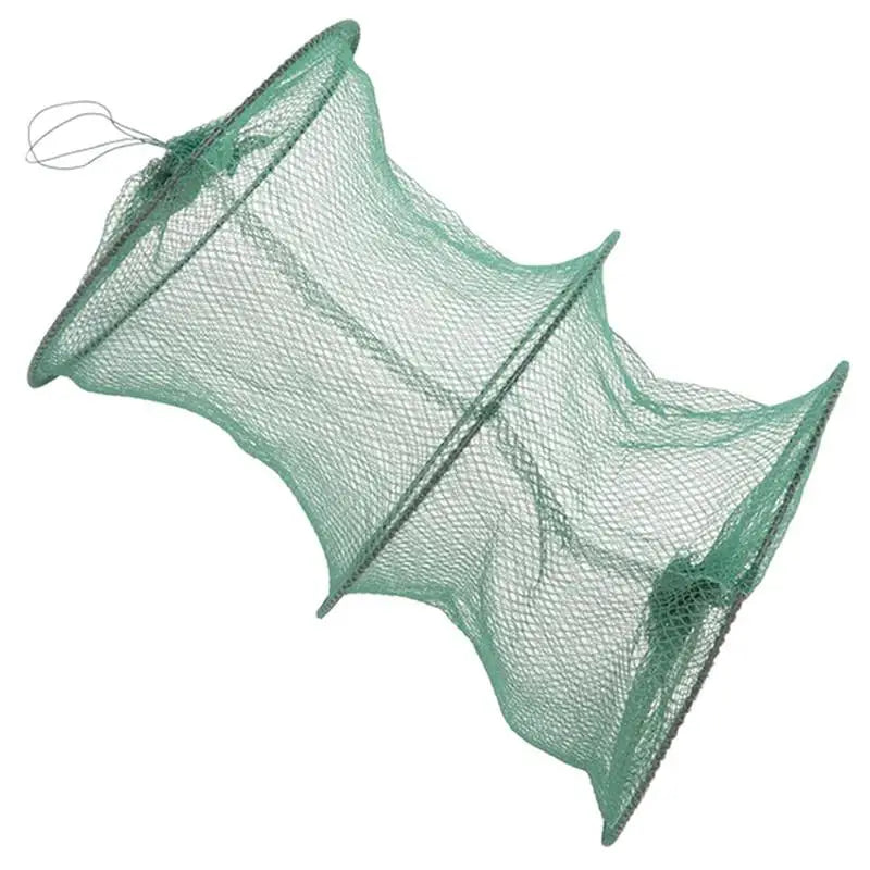 Folding Round Nylon Mesh Metal Frame Crab Fishing Net Shrimp Cast Minnow Trap Fishing Landing Fish Tackle Accessory Crawdad Y8I6