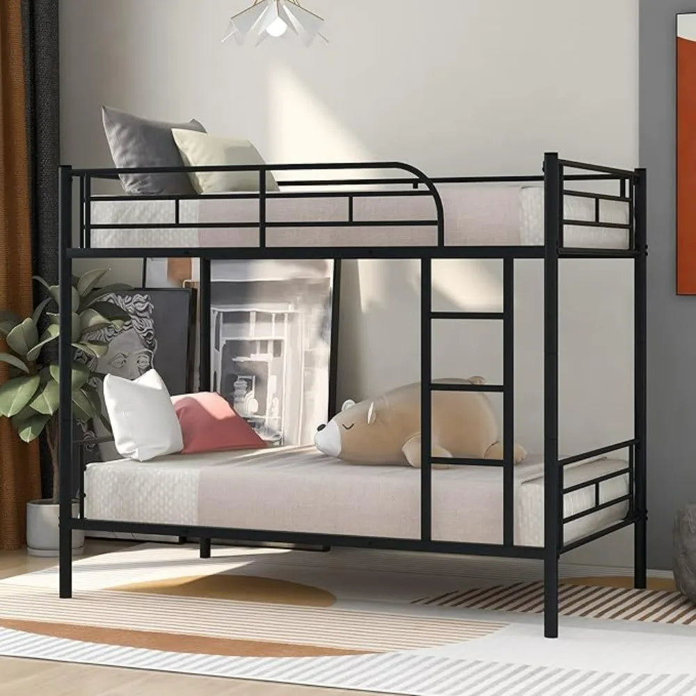 Headboards & Footboards Bunk Bed,Twin Over Twin Metal Bunk Bed,Metal Bunk Bed Twin with Ladder and Safety Rail Bed Frames