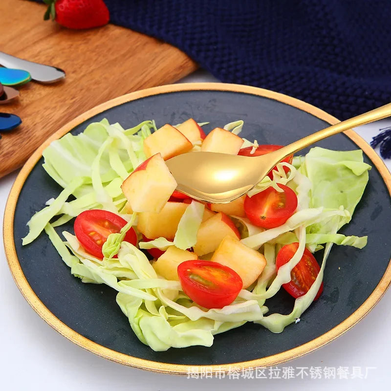 Salad Spork Stainless Steel Spork One Scoop Creative Salad Spoon Fruit Fork Dual-purpose Spork Kichen Accessories utensils
