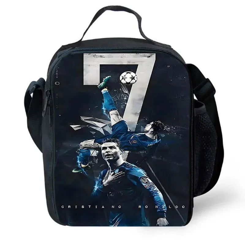 Cartoon C-CR7 Football-Stars Child School Backpack With Lunch Bags Pencil Bags School Bags for Boys Girls Best Gift