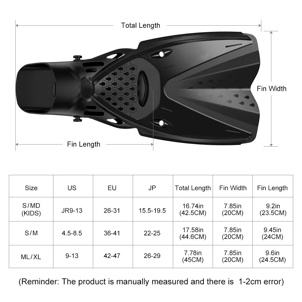 Premium Edition Adjustable Swimming Fins Diving Mermaid Fins Beginners Universal Water Sports Equipment Portable Diving Fins