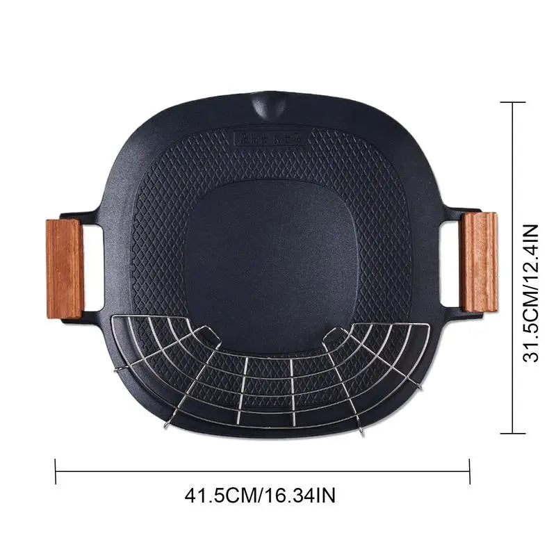 Griddle Pan Induction Cooker Cassette Stove Outdoor Grill Plate Teppanyaki Korean Style Barbecue Pan for Home Party Travel and