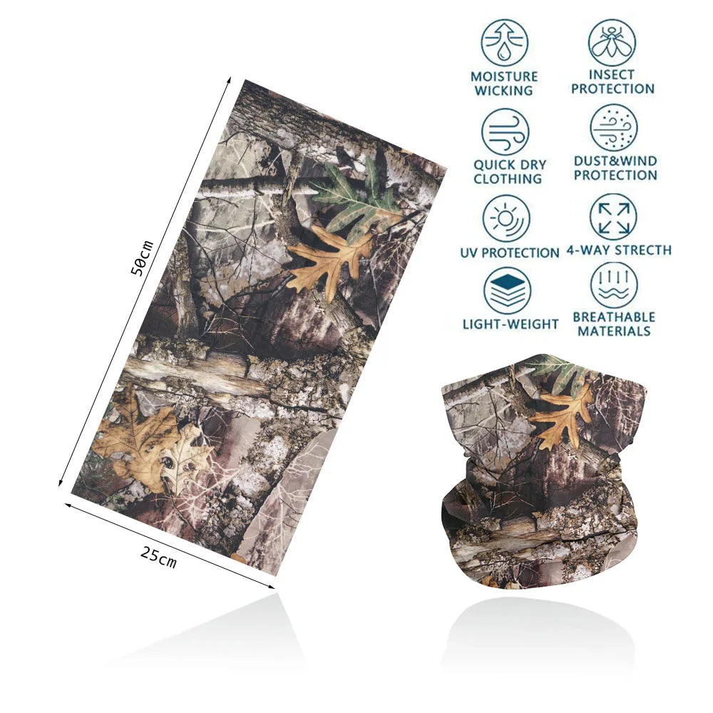 Camo Hunting Tactical Magic Bandana Camouflage Neck Gaiter Tube Mask Face Shield Hiking Scarfs Realtree Multifunctional Headwear