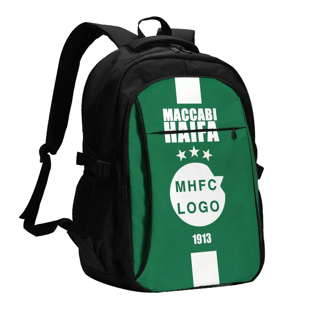 Israel F.C MHFC Large Durable Travel Laptop Backpack Water Resistant Bag with USB Charging Port Business Daypack for Women Men