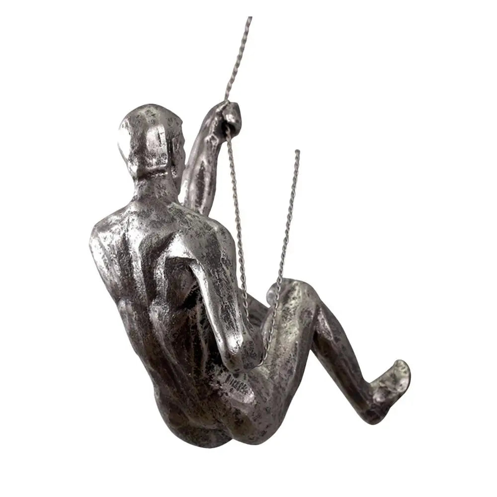 Climbing Athlete Man Art Sports Wall Hanging Ornaments Home Figures Miniatures Rock Climbing Man Resin Sculptures Statue
