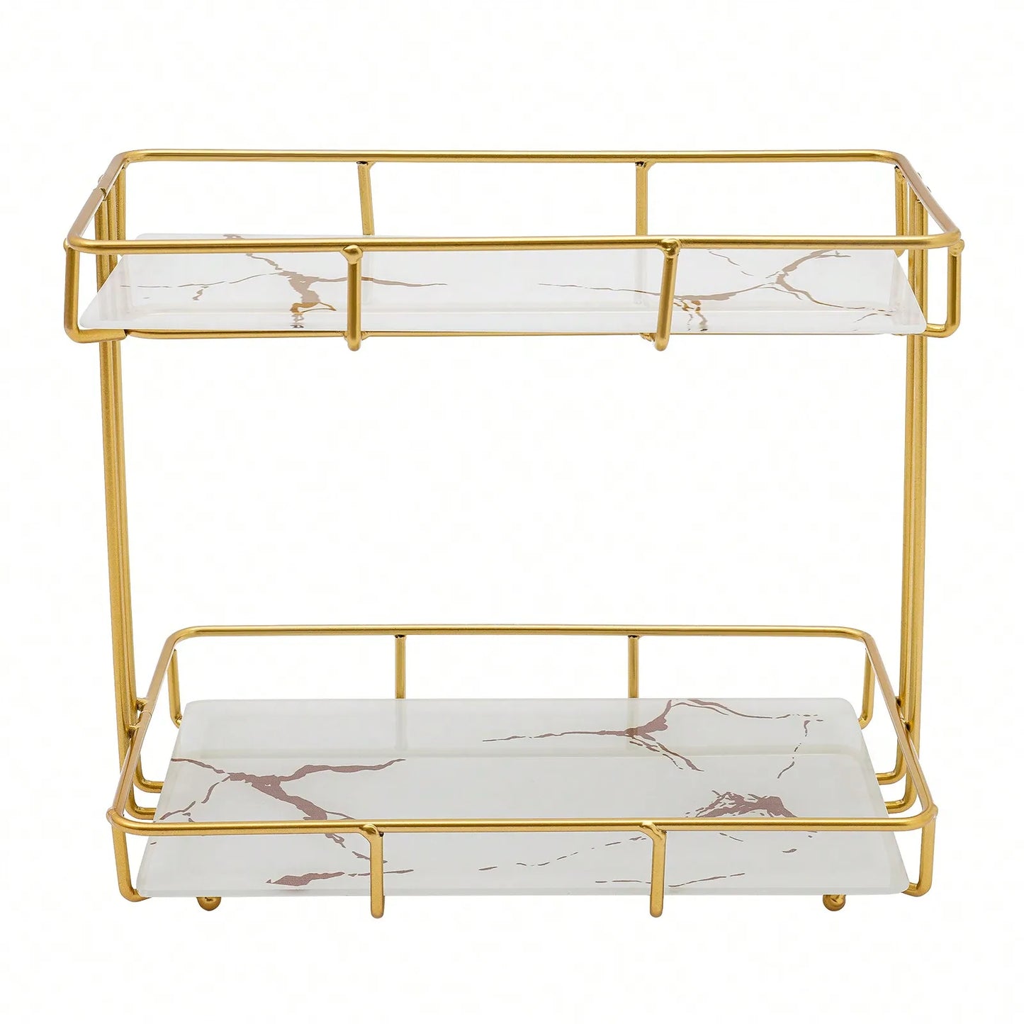 Black/White 2 Tier Bathroom Organizer Countertop Perfume Makeup Organizer Cosmetics Storage Display Rack Vanity Tray Dresser