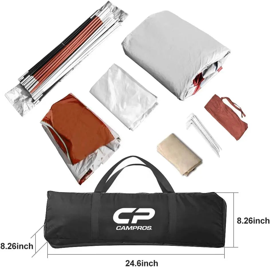 Tent 8 Person Camping Tents, Weather Resistant Family Tent, 5 Large Mesh Windows, Double Layer, Divided Curtain for S