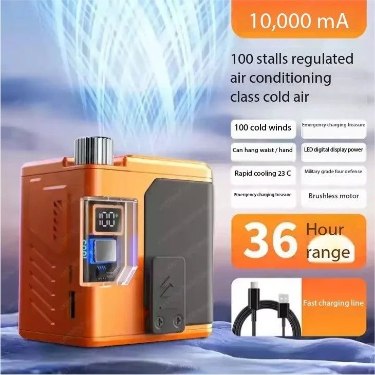 Portable clip waist,outdoor welder,ground charging,small super long battery life,strong refrigeration,air conditioner,small fan