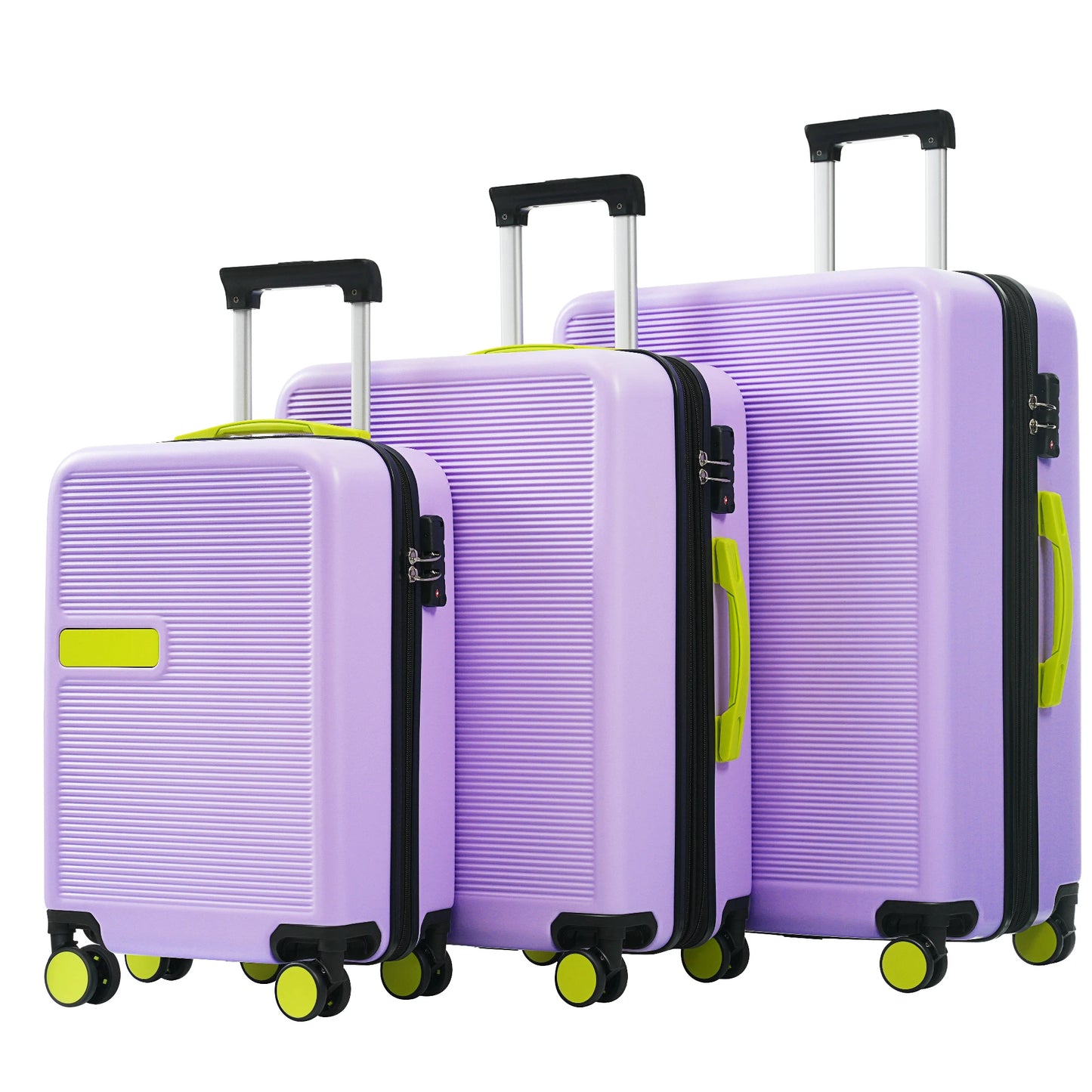 Contrast Color 3 Piece Luggage Set Hardside Spinner Suitcase with TSA Lock 20" 24' 28" Available
