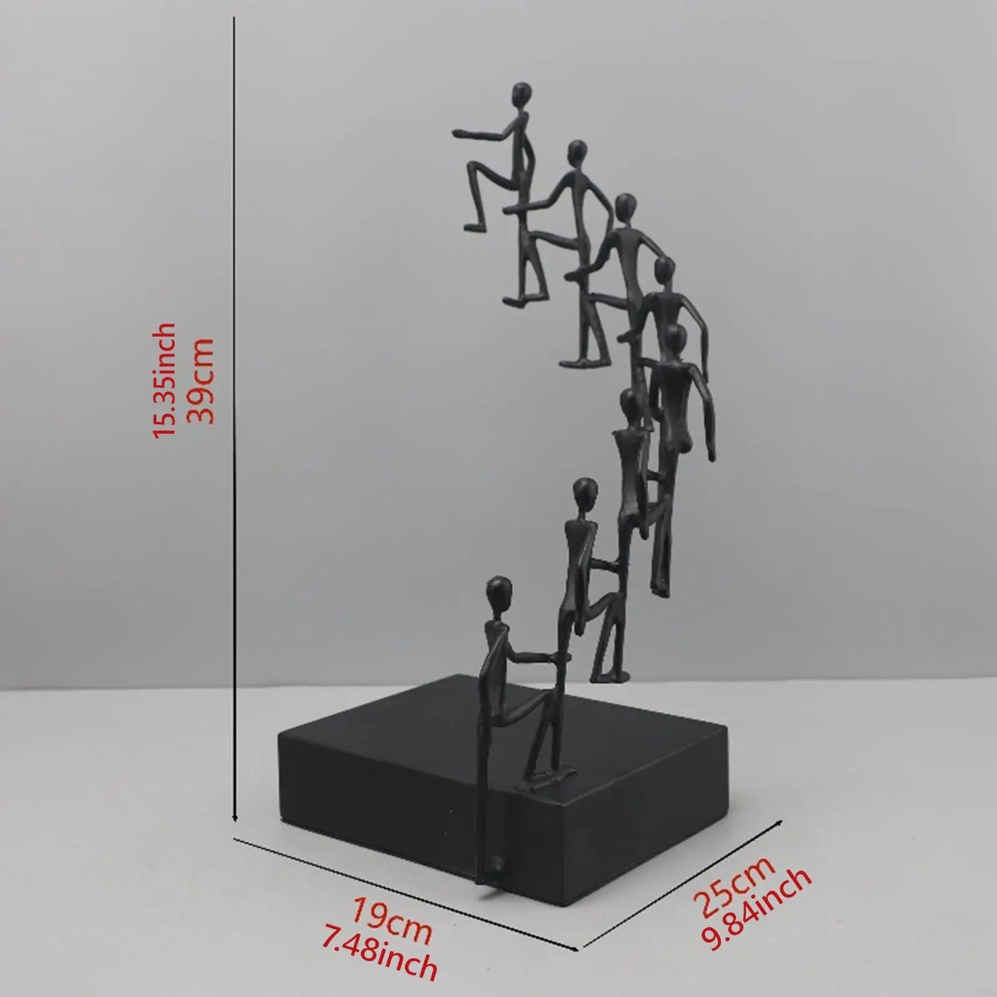 Art Statue Crafts Metal Abstract Sculpture Modern Minimalist Abstract Cast Iron Rising Step By Step Figure for Office Bookshelf