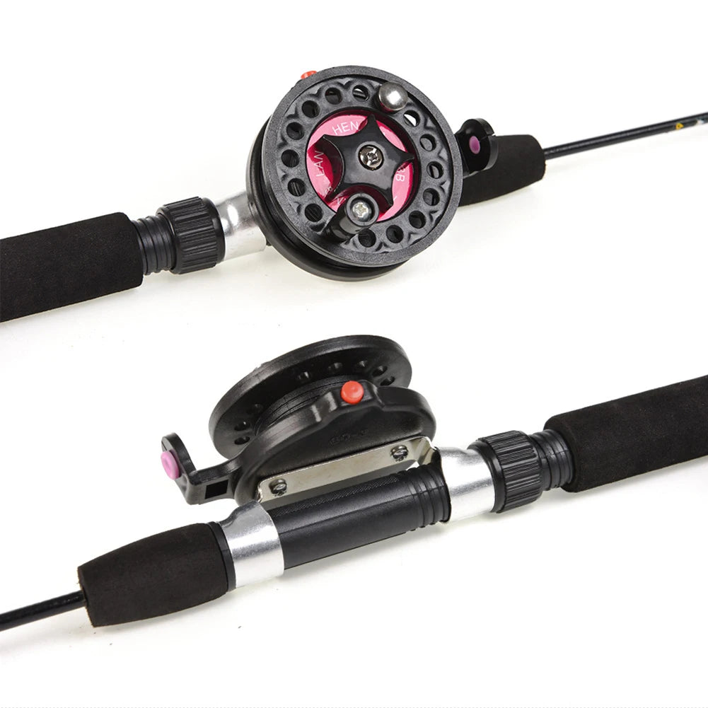 Winter Ice Fishing Rods Reel for Angler Outdoor Telescopic 2 Sections Fish Pole Carbon Fiber River Shrimp Carp Ice Fishing Pole