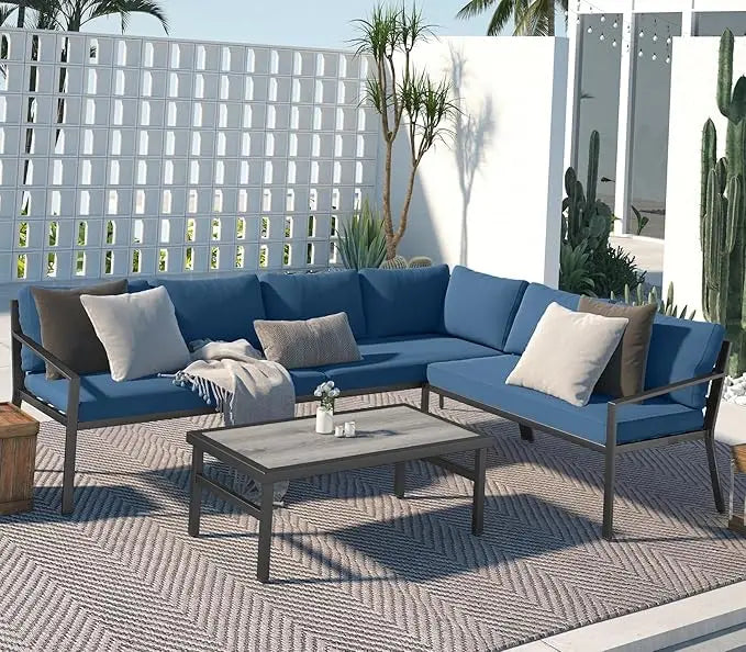 Outdoor Patio Furniture Set, Outdoor Sectional Conversation Furniture Chair with Coffee Table, Garden