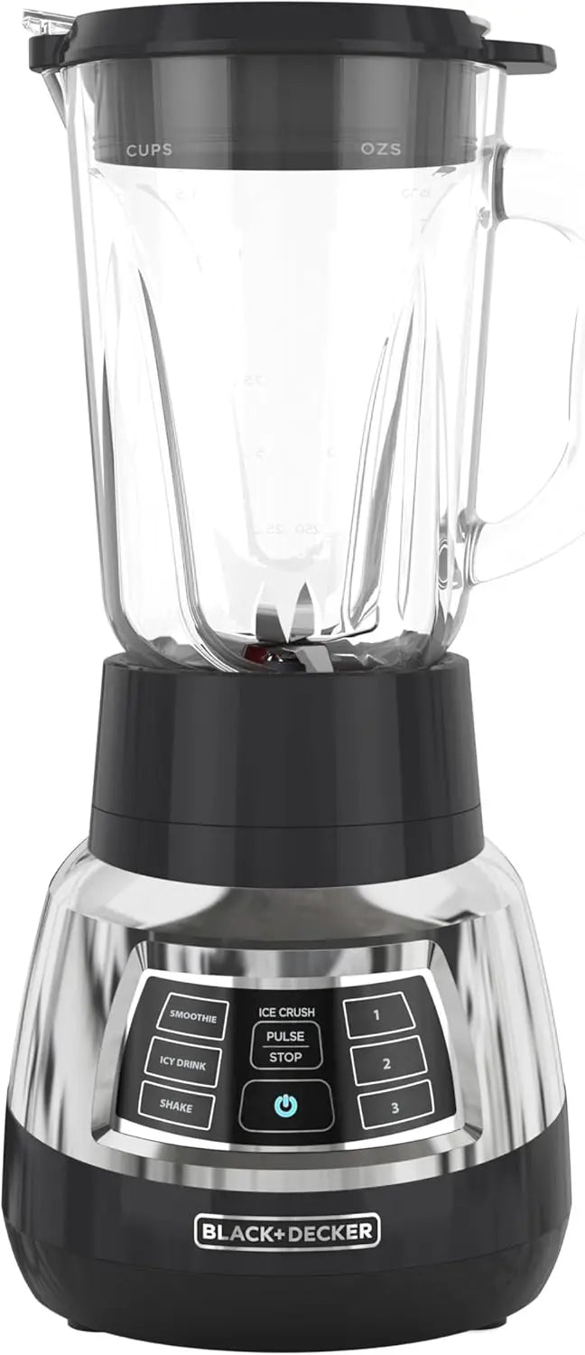 BL1400DG-P Quiet Stainless Steel Blender with Cyclone Glass Cup