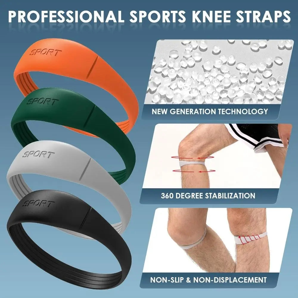 Silicone Patella Tendon Knee Straps Knee Support Knee Care Patella Knee Strap Fixed Protection Flexible Knee Sports Support Band