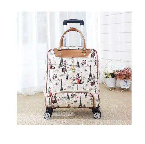 brand 20 Inch 22 inch Women luggage Trolley Bag on wheels Travel Suitcase Travel Rolling Bag Baggage Suitcase Travel wheeled bag
