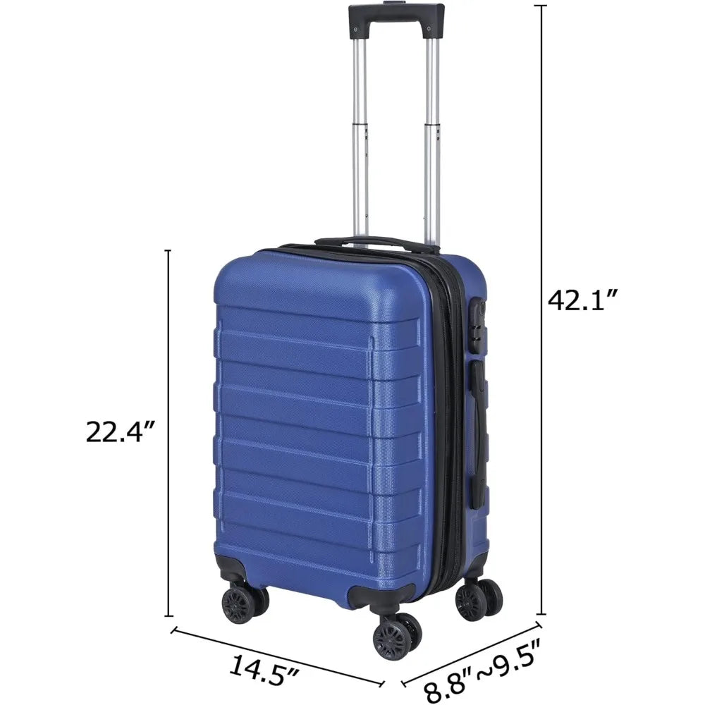 Smartxchoices 21" Expandable Luggage Spinner Suitcase Carry-On Luggage Hard Shell Built-In TSA lock, 4-Wheel Suitcase Bag