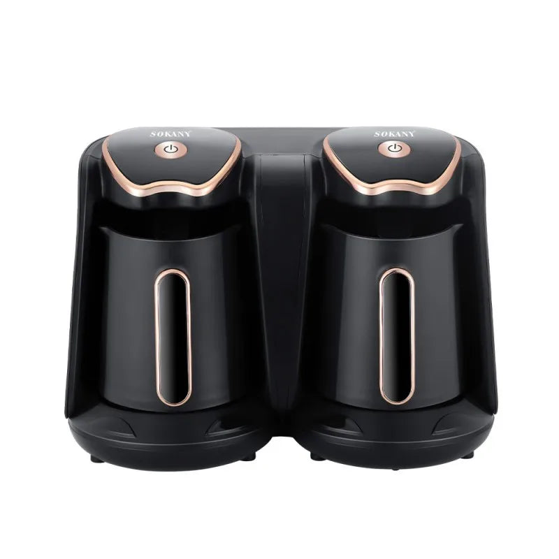 1200W Turkish Coffee Pot,600ml Electric Drip Coffee Maker Machine,Double Pot Design, Household Office Milk Coffee Tea Pot