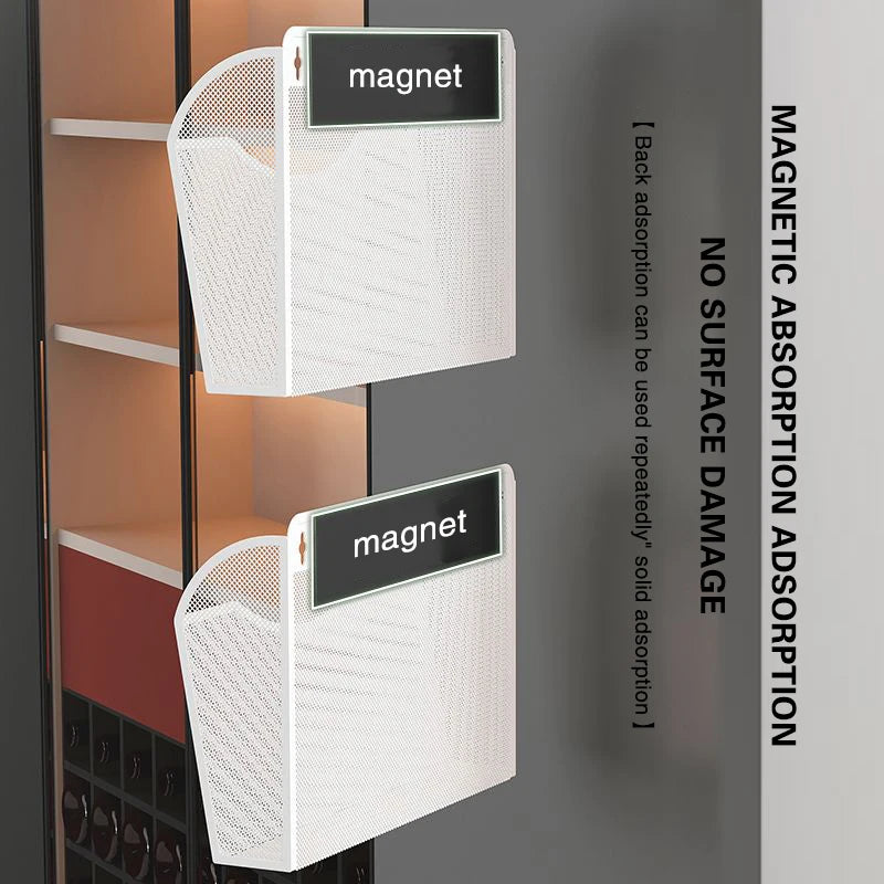 Refrigerator Magnet Storage Box Hanging Basket Storage Rack Magnetic Magnet Stone Side Wall Multi-Function Organization