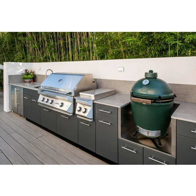 Outdoor Kitchen Commercial Charcoal Trolley Barbeque Grills  With Fridge And Gas Grills Roast Chicken Steak