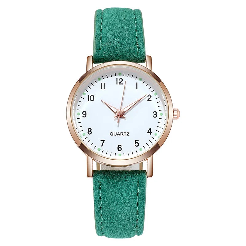 Women Luxury Luminous Watch Simple Vintage Watch Leather Belt Quartz Wristwatches Simplicity Casual Sports Wristwatches Clock