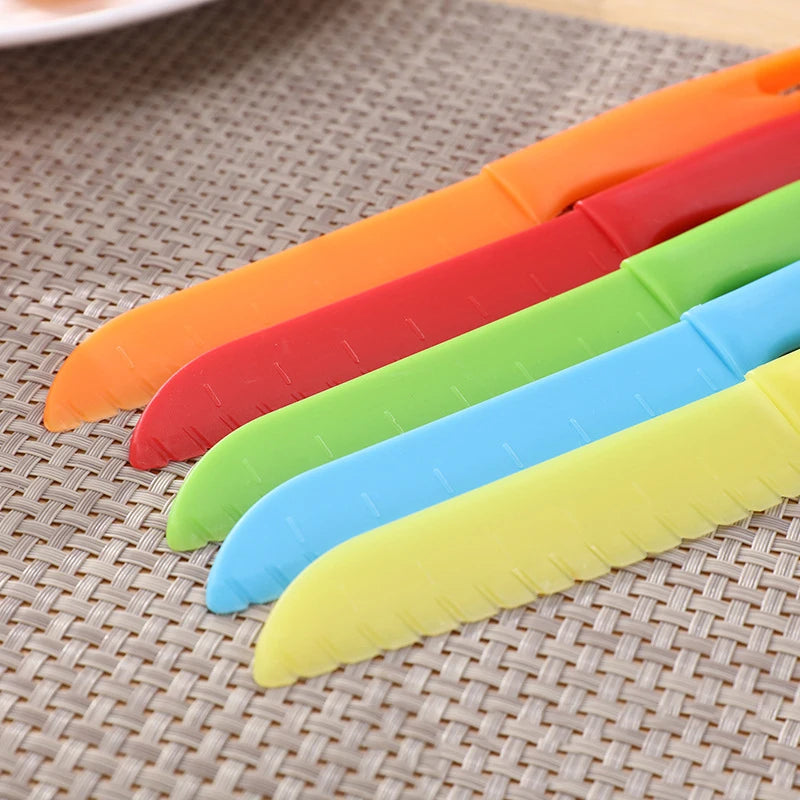 Kids Knife Plastic Fruit Sawtooth Cutter Safe Kitchen Chef Bread Lettuce Toddler Cooking Paring Knives Children's Knife For Kids