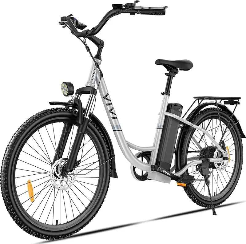 QVivi for Adults 750W Peak Ebike with Removable Battery, 26'' Electric Commuter Bike 21.7MPH; 50 Miles Adult Electr