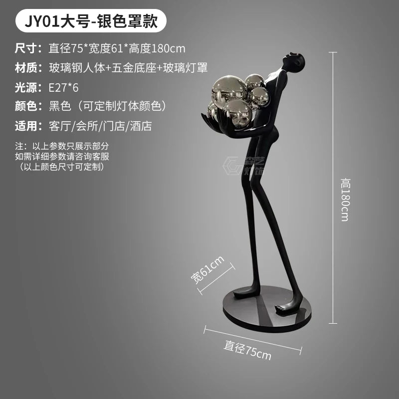 Humanoid Art Sculpture Fall Floor Lamp Living Room Light Luxury Design Sense Modern Creative Modeling Floor Lamp