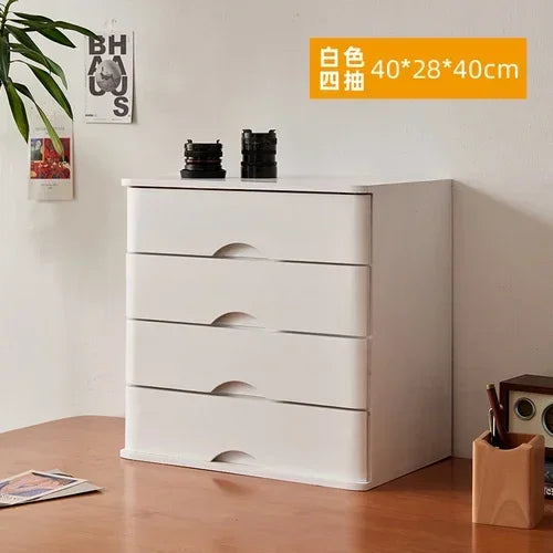 Multi-Layer Wooden Desktop Storage Boxes, Solid Wood Drawer File Organizer, Computer Heightened Rack, Office Storage Cabinet.
