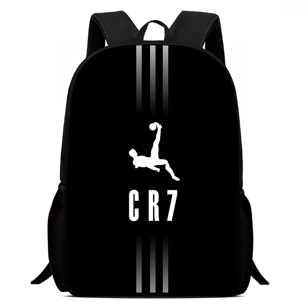Cartoon C-CR7 Football-Stars Child School Backpack With Lunch Bags Pencil Bags School Bags for Boys Girls Best Gift
