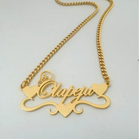 Handcrafted Gold Color Name Necklace Custom Elegant Personalized Love Choker For Women Dainty Cuban Chain Jewelry Bff Gift Xmas