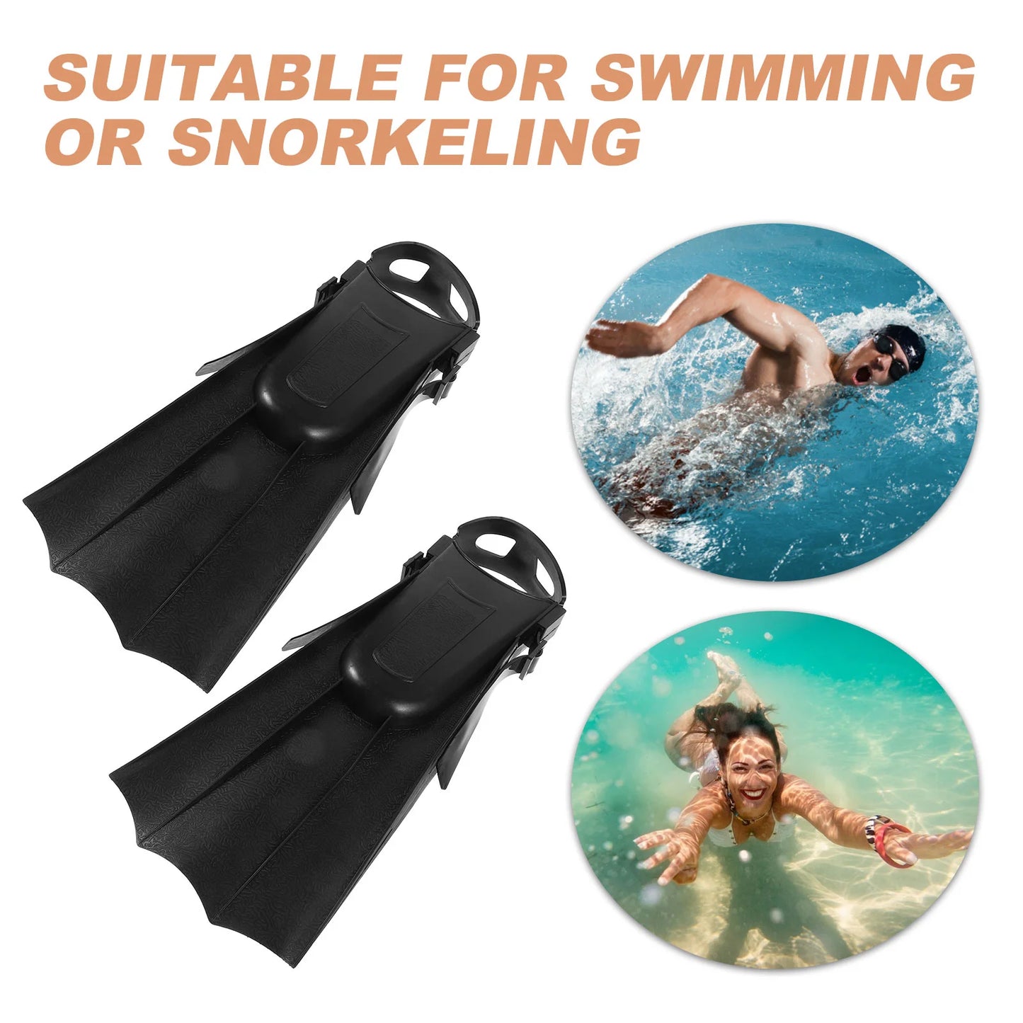 Snorkel Fins Diving Supplies Fins Adjustable Buckles Swimming Flippers Short Silicone Diving Shoes Snorkel Adult Snorkeling Gear