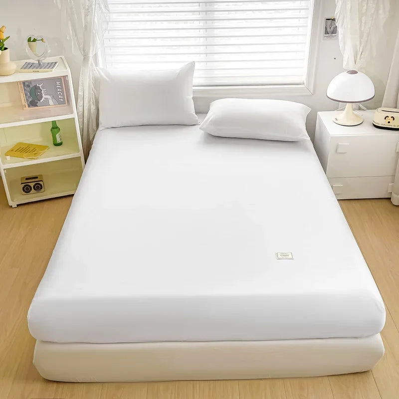 3pcs Fitted Sheet Microfiber Deep Pocket Bed Sheet Matcha Green Bedroom Bedding Sheets Set Solid Color Sheets with 2 Pillowcases