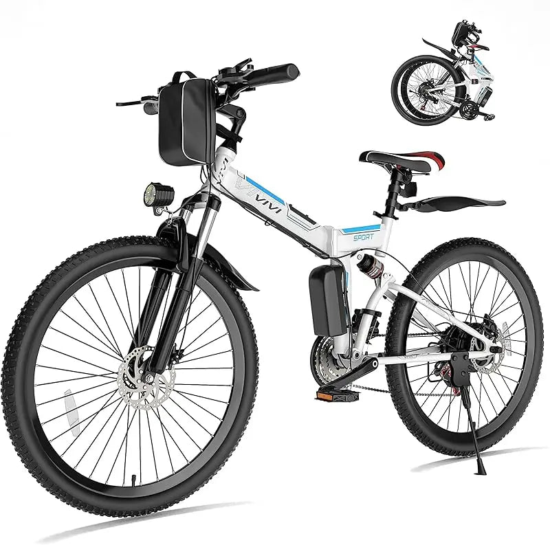 QVivi for Adults 750W Peak Folding Mountain Bike 26'' Commuter Ebike 21.7MPH Adult Electric Bicycl