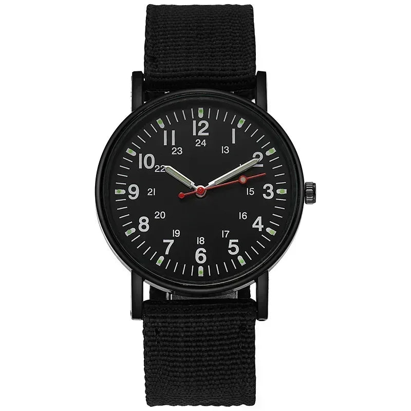 Men's Watches Luminous Shock Resistant Men Sports Watches Canvas Strap Simple Outdoor Quartz Wristwatch for Man Reloj De Hombre