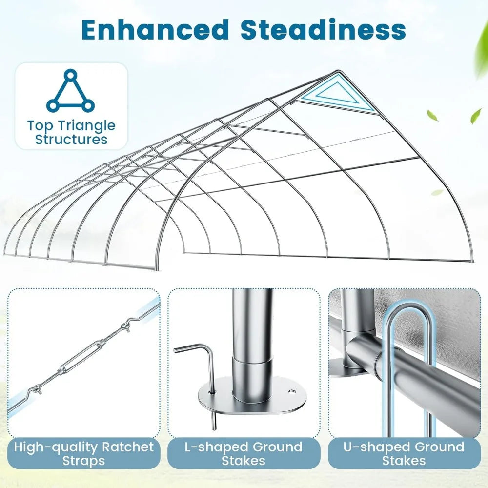 20x40 Ft Heavy Duty Party Tent, Large White Event Tent with Sidewalls, Zippered Door & 12 Windows, Outdoor Wedding Tent