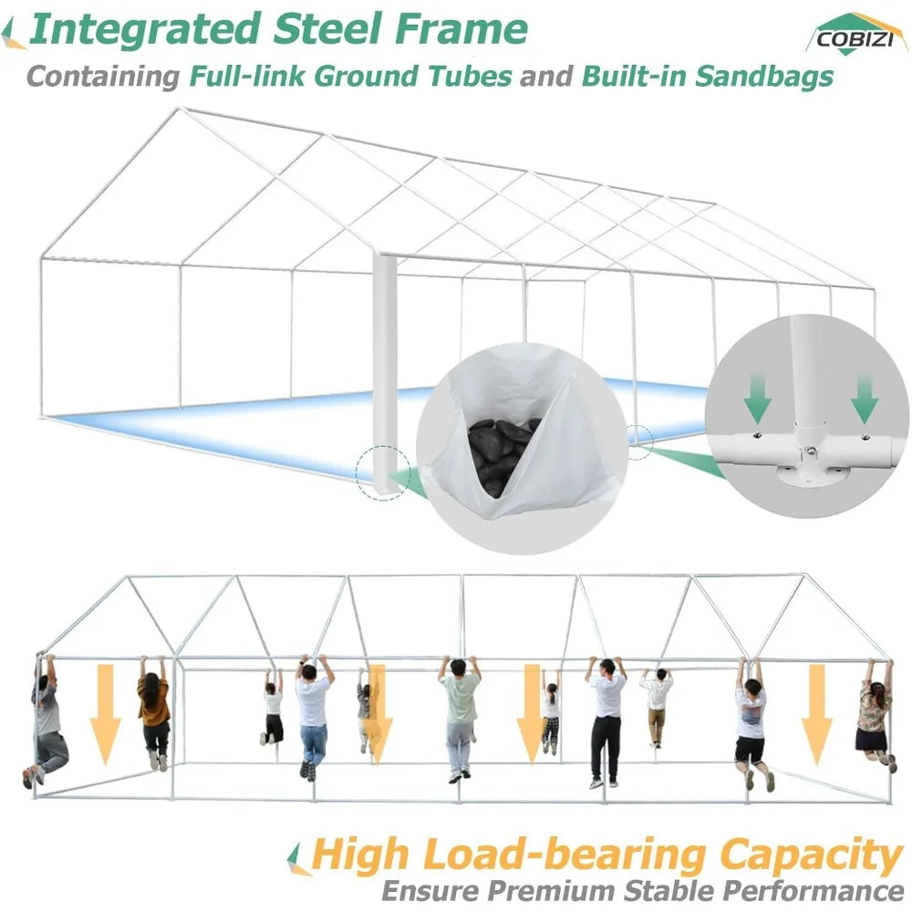 20x40FT Party Tent Heavy Duty, Wedding Tent, Event Tent for Parties, with 8 Removable Sidewalls,20x40 Tent with Built-in Sandbag