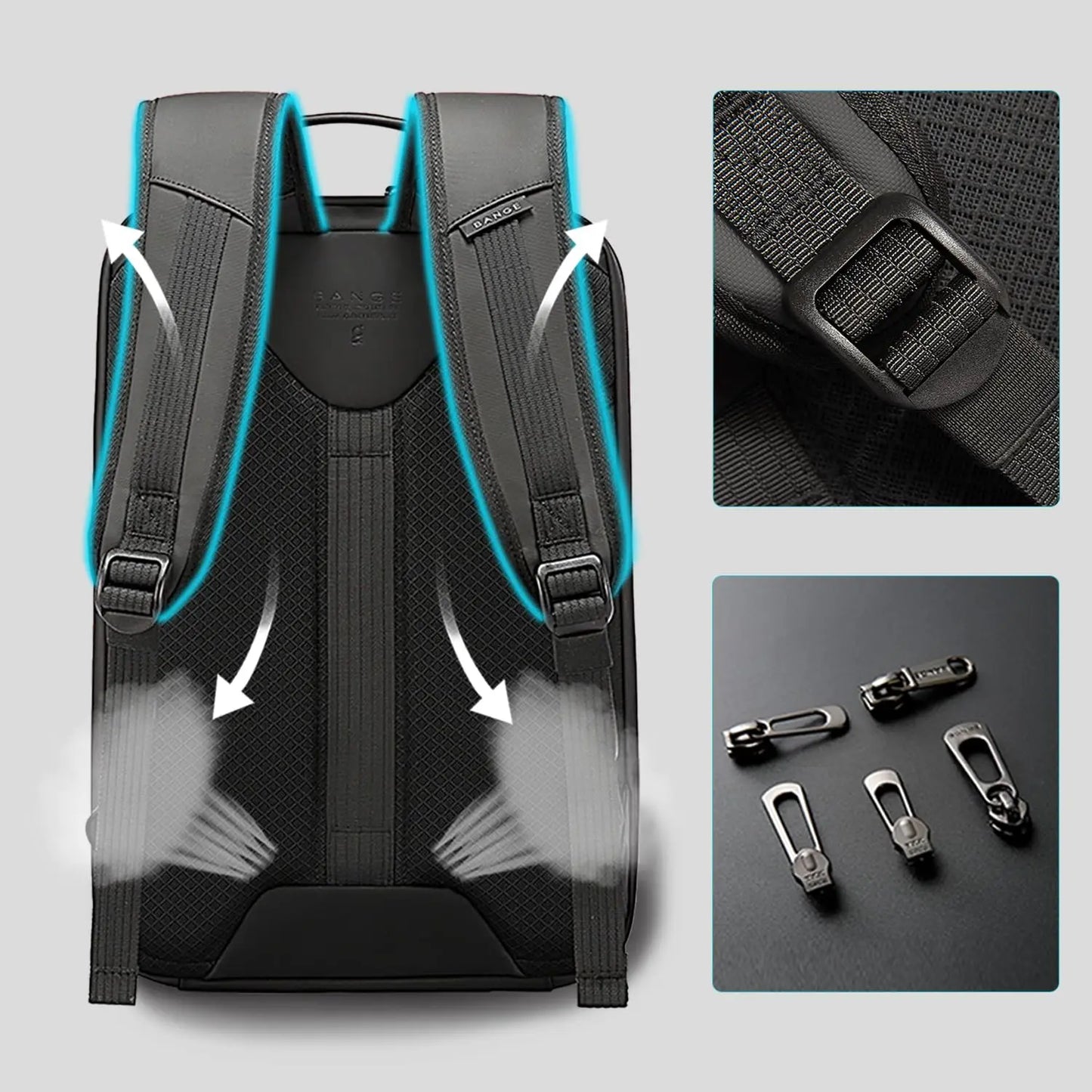 Men's 15.6" Laptop Backpack Anti-theft Waterproof Hard Shell Gaming Pack Luxury Business Backpack USB Charging With TSA Lock