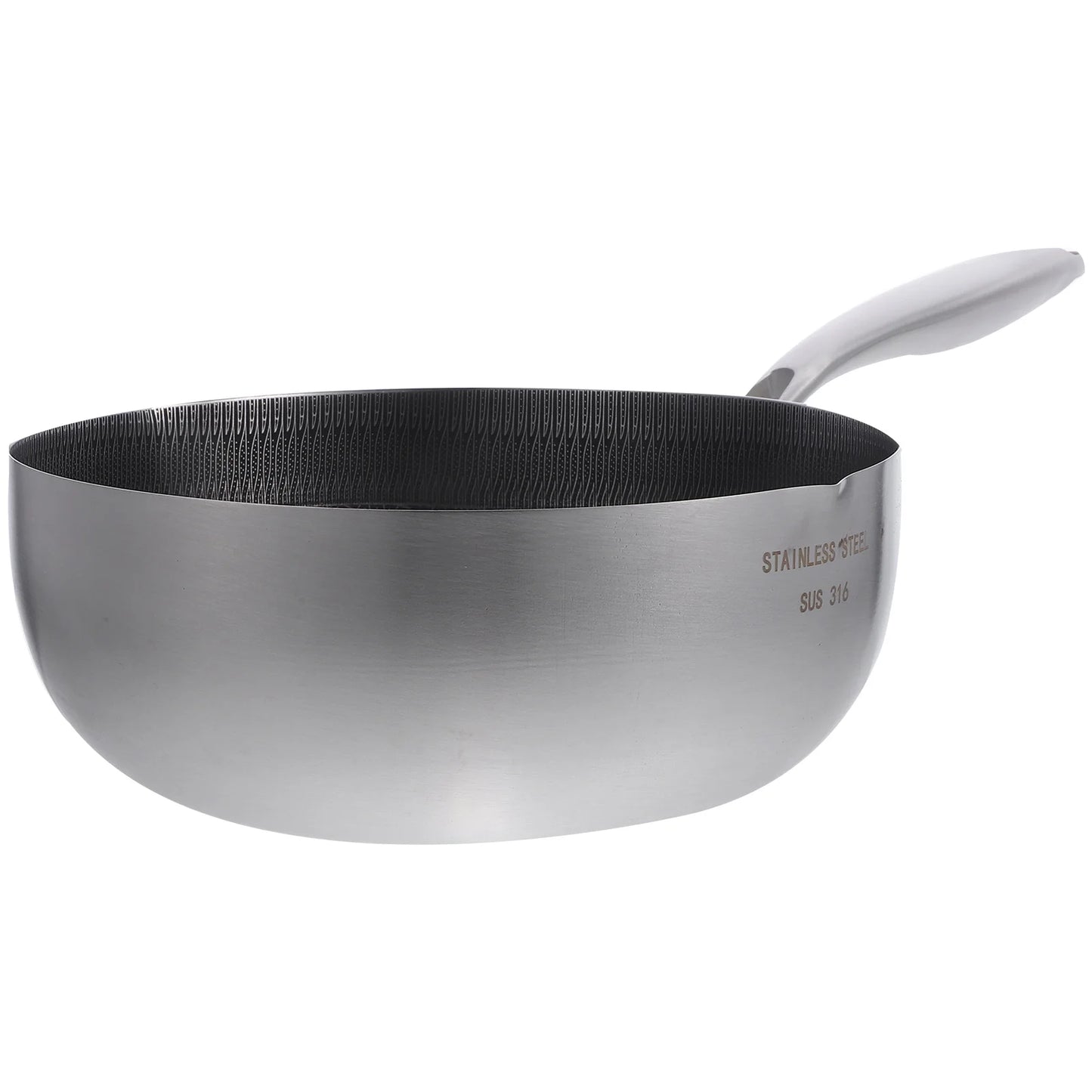 Stainless Steel Honeycomb Frying Pan Saucepan No Cover Metal 304 Nonstick Honeycomb Household Noodle Pot
