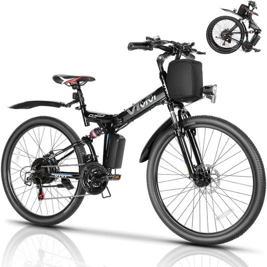 AQVivi M026TGB 26" for Adults,Peak 850W Folding Electric Mountain Bike,48V Removable Lithium Battery,Dual Shock Absorber