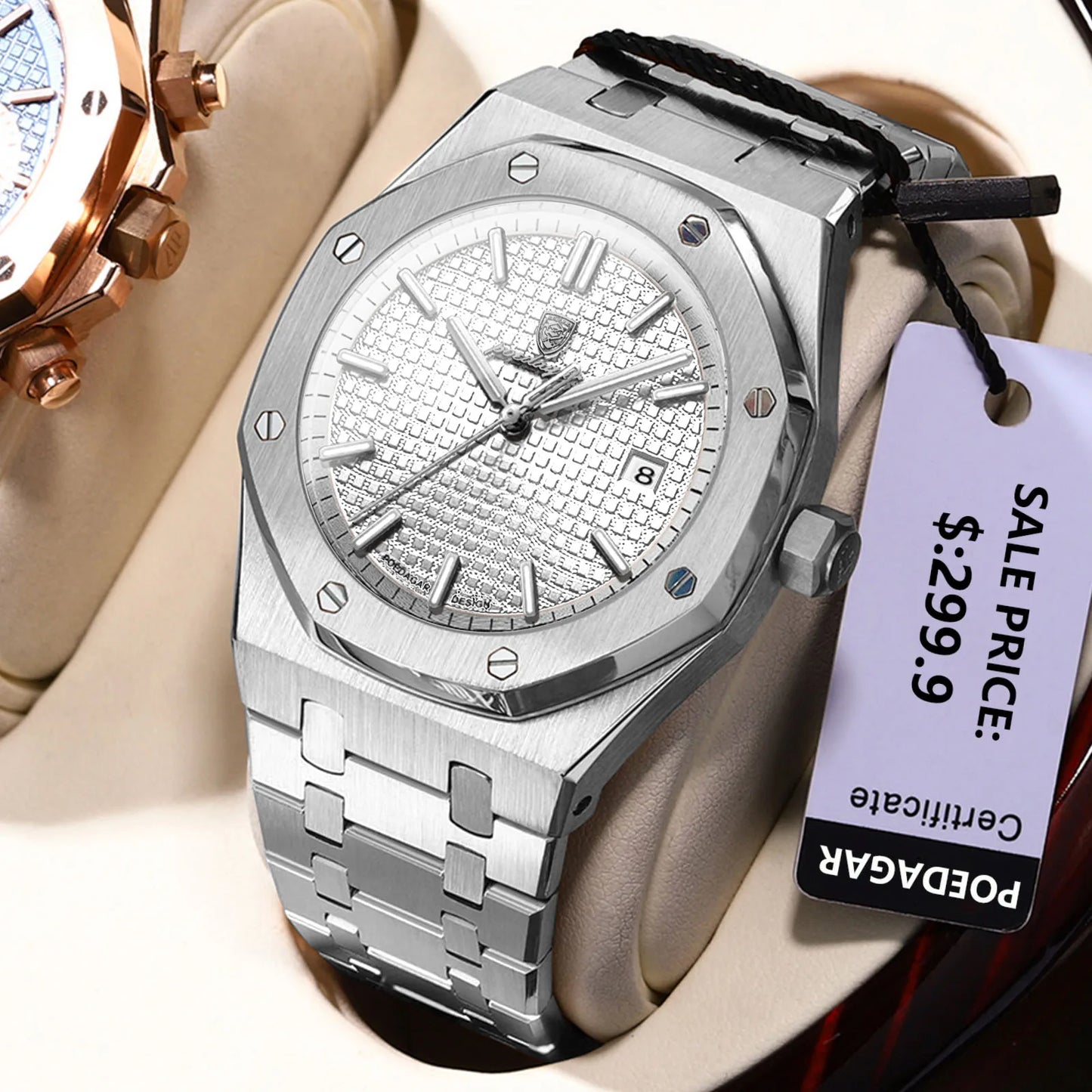 POEDAGAR Classic Men's Watches Fine Steel Original Quartz Watch for Man Luminous Date Waterproof Wristwatch Trend Fashion New