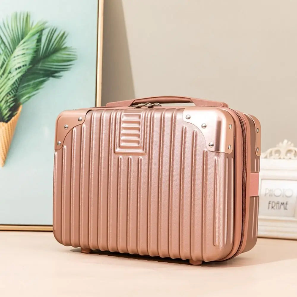 Mini Travel Suitcase Hot Sales Hand Metal corner Boarding Case Travel Luggage Cosmetic Box For Women