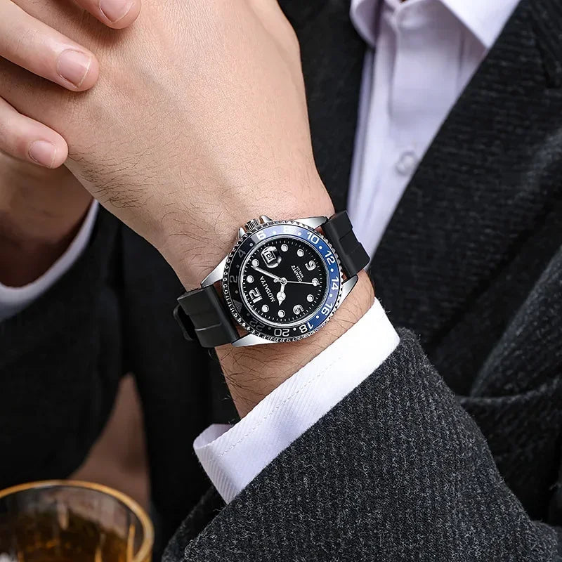 New Mens Watch Silicone Strap Glow Needle Quartz Watches for Male Calendar Casual Wristwatch Relogio Masculino Clock Men Hour